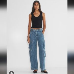 Denim Forum Artizia Blue Denim Cargo Pants_23